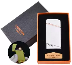 USB запальничка в подарунковій упаковці Lighter (Спіраль розжарювання) №HL-18 White