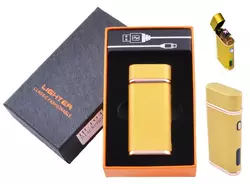 Електроімпульсна запальничка в подарунковій коробці Lighter HL-104 Gold