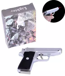 Газова запальничка з ножем Пістолет Walther PPK (Турбо полум'я????) XT-4967-Silver