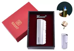 Запальничка в подарунковій коробці HASAT (Гостре полум'я) №4320 Silver