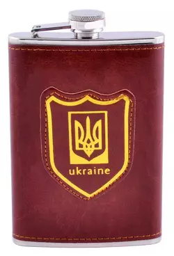 Фляга обтягнута шкірою (256мл) Україна ???????? UKR-5