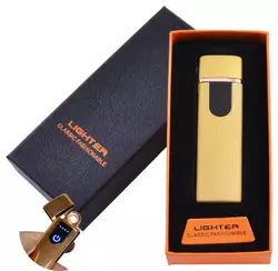 USB запальничка в подарунковій упаковці Lighter (Спіраль розжарювання) №HL-49 Gold