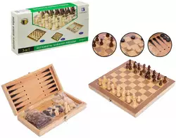 Ігровий набір 3в1 Шашки, шахи та нарди W3015