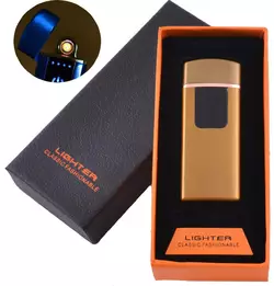 Сенсорна USB запальничка ⚡️ в подарунковій коробці ???? LIGHTER (Спіраль розжарювання) HL-132 Gold