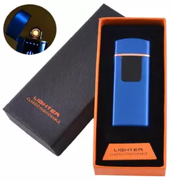 Сенсорна USB запальничка ⚡️ в подарунковій коробці ???? LIGHTER (Спіраль розжарювання) HL-132 Blue