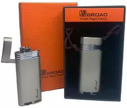Креативна запальничка вітрозахисна в подарунковій коробці ????(Турбо полум'я????) BROAD HL-405 Silver