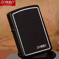 Запальничка бензинова "ZORRO Limited Edition" чорна з окантовкою HL-287