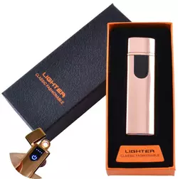 USB запальничка в подарунковій упаковці Lighter (Спіраль розжарювання) №HL-48 Gold