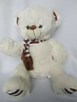 М'яка іграшка Ведмідь із шарфом (білий) 40см №22576