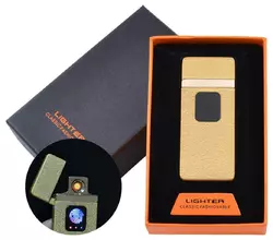 USB запальничка в подарунковій упаковці Lighter (Спіраль розжарювання) №HL-7 Gold