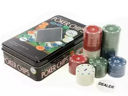 Фішки для покеру 100 фішок з номіналом в металевій коробці