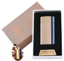 USB запальничка в подарунковій упаковці Lighter (Спіраль розжарювання) XT-4981 Gold