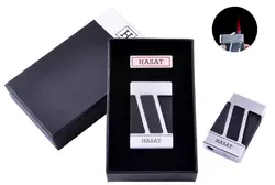 Запальничка в подарунковій коробці HASAT (Турбо полум'я) №4315 Silver