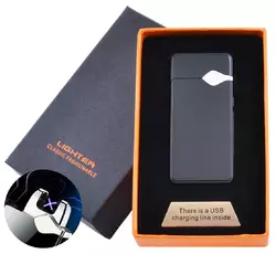 Електроімпульсна запальничка в подарунковій коробці Lighter (USB) №5004 Black