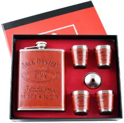 Подарунковий набір 6в1 фляга, чарки, лійка 'Jack Daniels' TZ-2