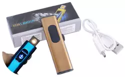 USB запальничка в подарунковій упаковці Lighter (Спіраль розжарювання) HL-59 Gold