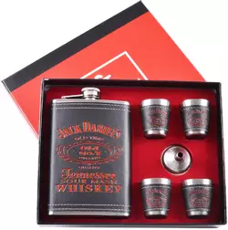 Подарунковий набір 6в1 фляга, чарки, лійка 'Jack Daniels' TZ-3