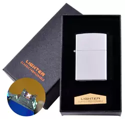 Електроімпульсна запальничка в подарунковій коробці LIGHTER (USB) HL-136 Silver