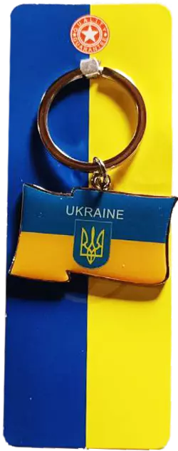 Брелок металевий Герб, прапор України UK141