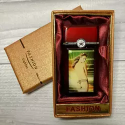 Запальничка в подарунковій коробці дівчина (Турбо полум'я, миготлива, музична) FASHION №1747-5