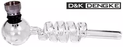 Скляна трубка-випарювач із охолодженням D&K Oil-pipe (14см) «Спіраль» DK-8569