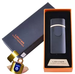 USB запальничка в подарунковій упаковці Lighter (Спіраль розжарювання) HL-43 Black
