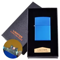 Електроімпульсна запальничка в подарунковій коробці LIGHTER (USB) HL-136 Blue