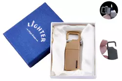 Запальничка-брелок в подарунковій коробці Lighter (Звичайне полум'я) №XT-71 Gold