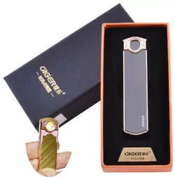 USB запальничка в подарунковій упаковці Lighter (Спіраль розжарювання) №HL-60 Black