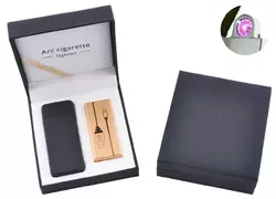 Електроімпульсна запальничка в подарунковій коробці Arc Cigarette HL-107 Black матова