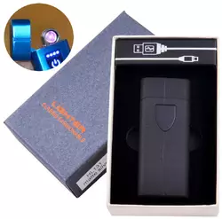 Електроімпульсна запальничка в подарунковій коробці LIGHTER (USB) HL-131 Black матова