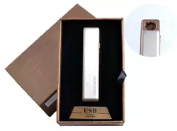 USB запальничка в подарунковій упаковці (спіраль розжарювання, біла) №4822-1