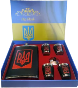 Подарунковий набір з флягою для чоловіків Ukraine ???????? 6х1 TZ-15