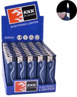 Зажигалка пластиковая KKK резина синяя №156B