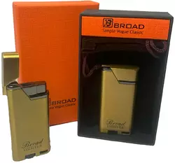Креативна запальничка вітрозахисна в подарунковій коробці ???? BROAD (Турбо полум'я????) HL-400 Gold