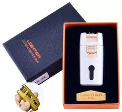 Запальничка в подарунковій коробці Lighter (Подвійна блискавка) HL-32 White