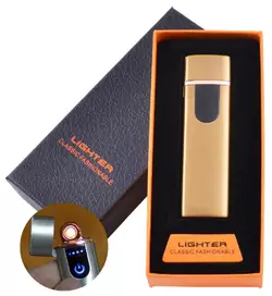 Сенсорна USB запальничка в подарунковій коробці LIGHTER ⚡️ HL-101-2 Gold