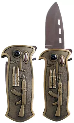 Запальничка газова з ножем "Автомат АК-47 " (Турбо полум'я ????) HL-523-1