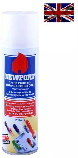 Газ для заправки запальничок високого очищення Newport 250 мл (Англія)