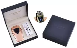 Електроімпульсна запальничка в подарунковій упаковці ArcCigarette (Подвійна блискавка, USB) HL-39 Gold