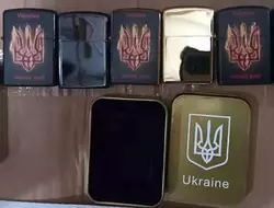 Запальничка бензинова в подарунковій коробці Герб України ???????? HL-326С