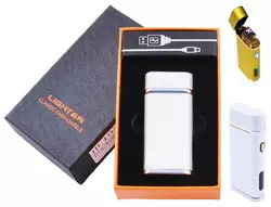 Електроімпульсна запальничка в подарунковій коробці Lighter HL-104 Silver