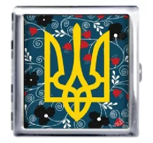 Портсигар на 20 сигарет металевий Герб України ???????? YH-3