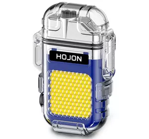 Дугова електроімпульсна запальничка з ліхтариком водонепроникна⚡️???? HOJON HL-513-Blue