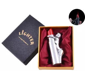 Запальничка в подарунковій коробці Дівчина на Помаді (Турбо полум'я) XT-62 Silver