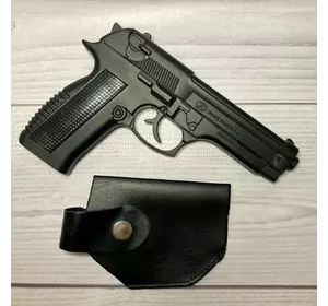 Запальничка-пістолет з кобурою (метал, пересмикується затвор) D5
