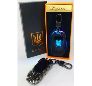 Електрична запальничка - брелок Україна (з USB-зарядкою та підсвічуванням⚡️) HL-471 Black