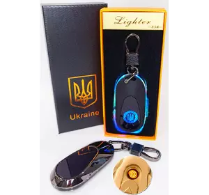 Електрична запальничка - брелок Україна (з USB-зарядкою та підсвічуванням⚡️) HL-468 Black