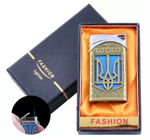 Запальничка в подарунковій коробці Україна (Гостре полум'я) UA-20 Gold