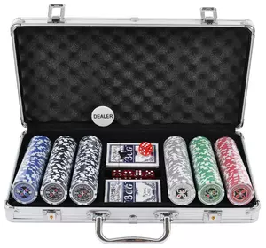 ???? Покерний набір в алюмінієвому кейсі на 300 фішок номіналом (39х21х8см ) №300N
